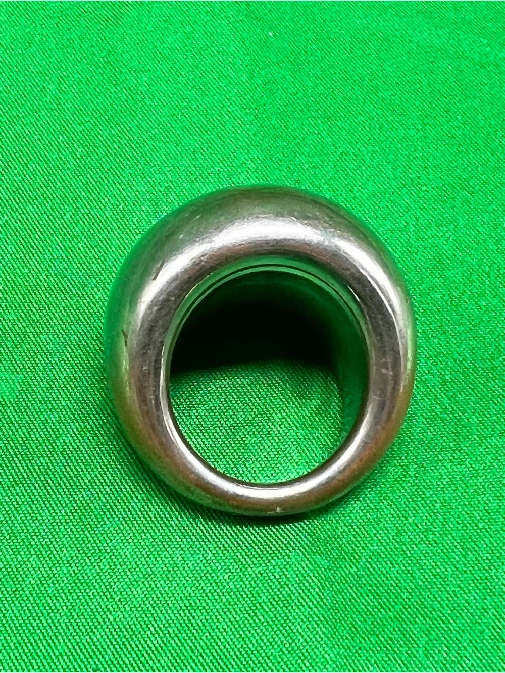 Polished Silver-Tone Pebble dome ring